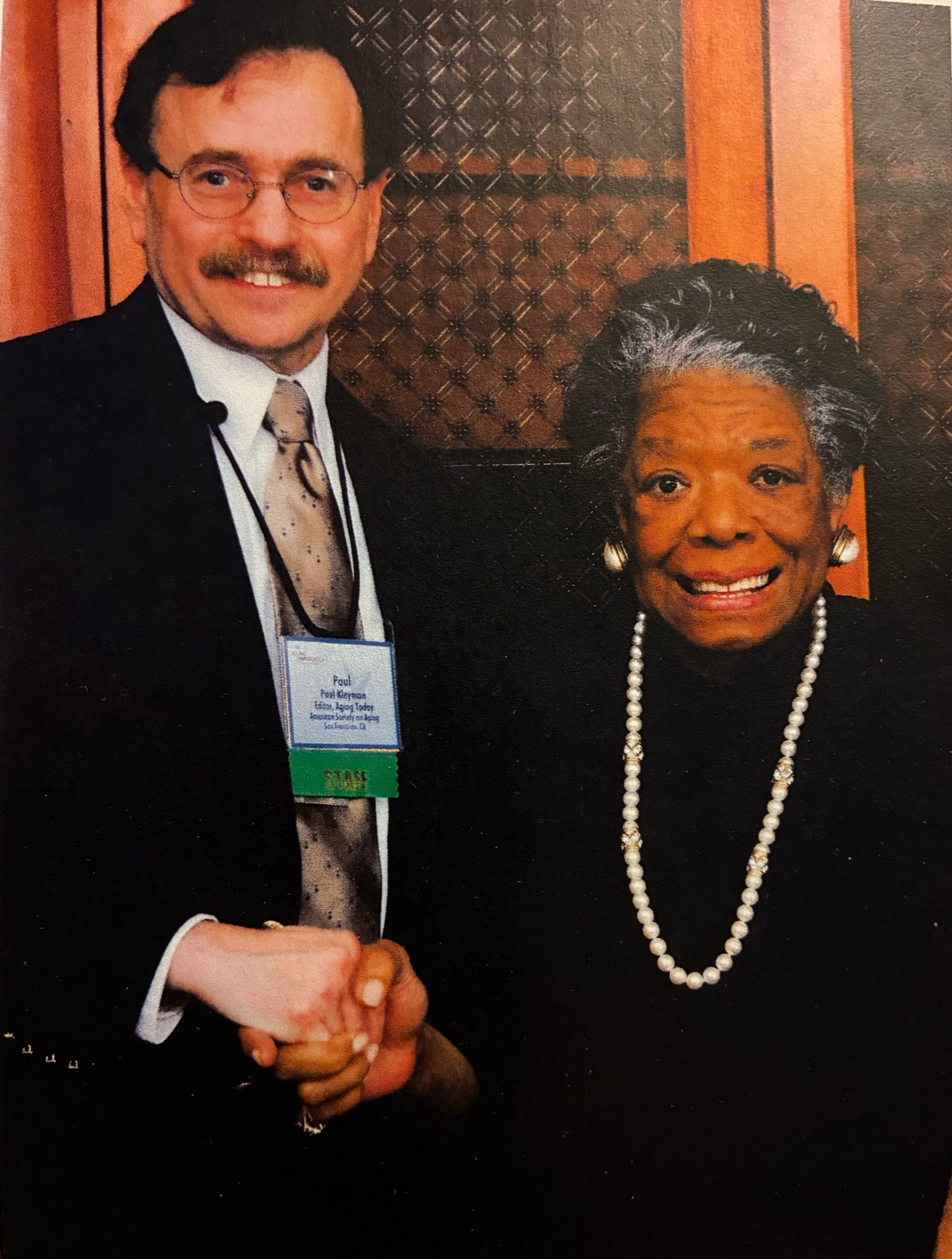 Paul Kleyman with Maya Angelou